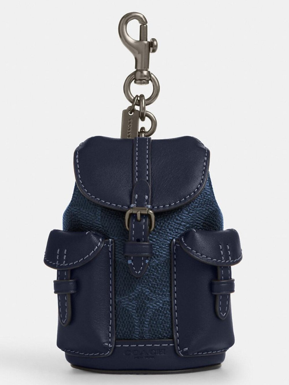 Coach Mini Warner Backpack Bag Charm In Signature Canvas